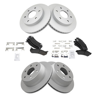 TRQ® - Front and Rear Disc Brake Kit with Semi-Metallic Pads