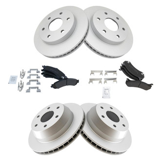 TRQ® - Front and Rear Disc Brake Kit with Semi-Metallic Pads