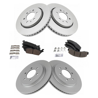 TRQ® - Front and Rear Disc Brake Kit with Ceramic Pads