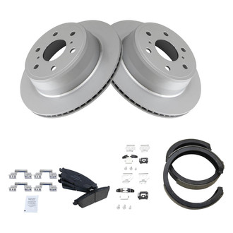 TRQ® - Rear Disc Brake Kit with Ceramic Pads and Shoes