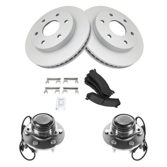 TRQ® - Front Disc Brake Kit with Ceramic Pads and Hub Assemblies