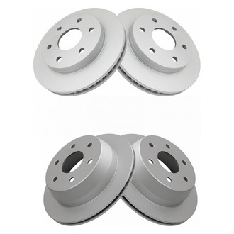 TRQ® - Plain Front and Rear Disc Brake Rotors