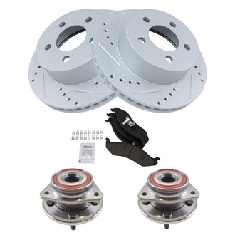 TRQ® - Performance Ceramic Front Brake Kit with Hub Assemblies