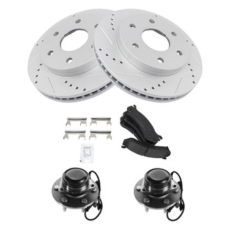 TRQ® - Performance Ceramic Front Brake Kit with Hub Assemblies