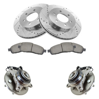TRQ® - Performance Ceramic Front Brake Kit with Hub Assemblies