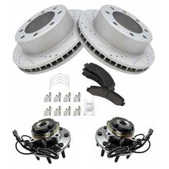 TRQ® - Performance Ceramic Front Brake Kit with Hub Assemblies