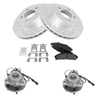 TRQ® - Performance Ceramic Front Brake Kit with Hub Assemblies