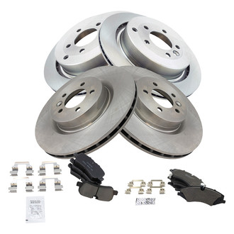 TRQ® - Front and Rear Disc Brake Kit with Ceramic Pads