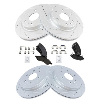 TRQ® - Performance Semi-Metallic Front and Rear Brake Kit