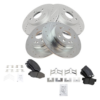 TRQ® - Performance Semi-Metallic Front and Rear Brake Kit