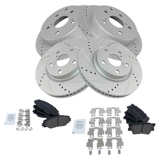 TRQ® - Performance Semi-Metallic Front and Rear Brake Kit