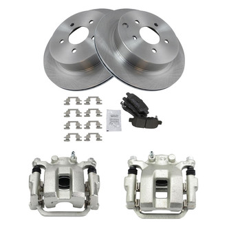 TRQ® - Rear Disc Brake Kit with Semi-Metallic Pads and Calipers