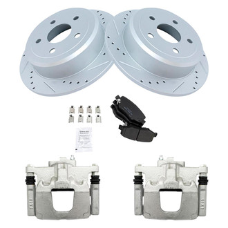 TRQ® - Performance Ceramic Rear Brake Kit with Calipers