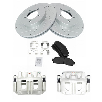 TRQ® - Performance Semi-Metallic Front Brake Kit with Calipers