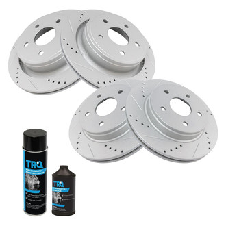 TRQ® - Performance Cross Drilled and Slotted Front and Rear Disc Brake Rotors