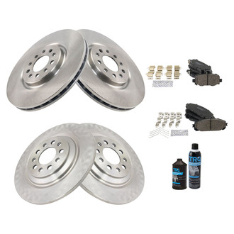 TRQ® - Front and Rear Disc Brake Kit with Ceramic Pads