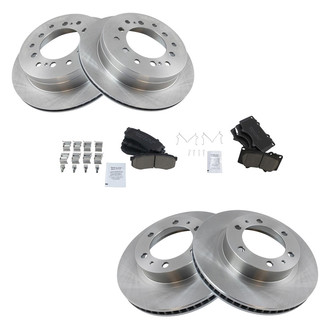 TRQ® - Front and Rear Disc Brake Kit with Ceramic Pads