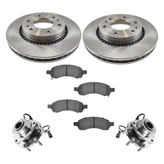 TRQ® - Front Disc Brake Kit with Ceramic Pads and Hub Assemblies