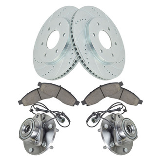 TRQ® - Performance Ceramic Front Brake Kit with Hub Assemblies