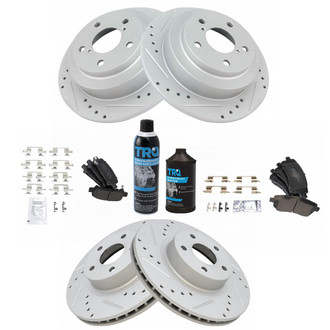 TRQ® - Performance Semi-Metallic Front and Rear Brake Kit