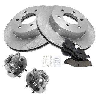 TRQ® - Front Disc Brake Kit with Ceramic Pads and Hub Assemblies
