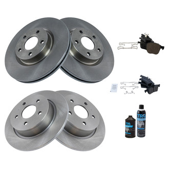 TRQ® - Front and Rear Disc Brake Kit with Ceramic Pads
