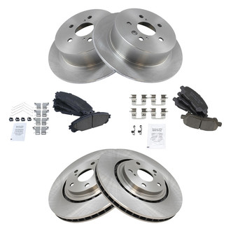 TRQ® - Front and Rear Disc Brake Kit with Ceramic Pads