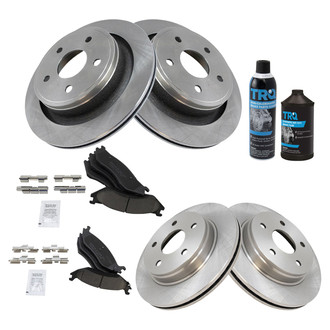 TRQ® - Front and Rear Disc Brake Kit with Ceramic Pads