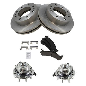 TRQ® - Front Disc Brake Kit with Ceramic Pads and Hub Assemblies