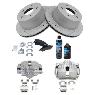 TRQ® - Performance Ceramic Rear Brake Kit with Calipers