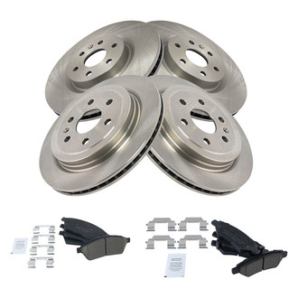 TRQ® - Front and Rear Disc Brake Kit with Ceramic Pads