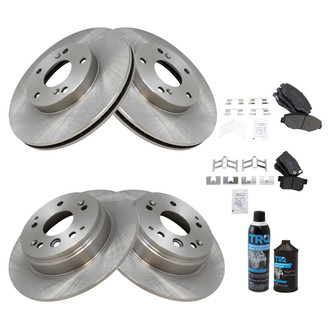 TRQ® - Front and Rear Disc Brake Kit with Semi-Metallic Pads