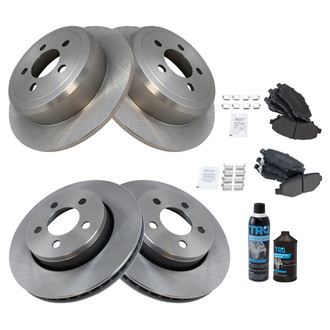 TRQ® - Front and Rear Disc Brake Kit with Semi-Metallic Pads