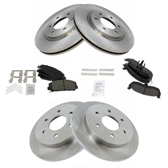 TRQ® - Front and Rear Disc Brake Kit with Ceramic Pads