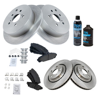 TRQ® - Front and Rear Disc Brake Kit with Ceramic Pads