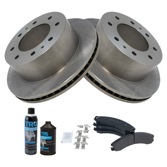 TRQ® - Front and Rear Disc Brake Kit with Semi-Metallic Pads