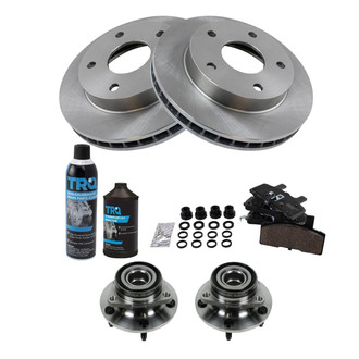 TRQ® - Front Disc Brake Kit with Ceramic Pads and Hub Assemblies