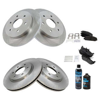 TRQ® - Front and Rear Disc Brake Kit with Semi-Metallic Pads