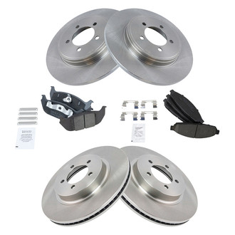 TRQ® - Front and Rear Disc Brake Kit with Ceramic Pads