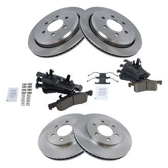 TRQ® - Front and Rear Disc Brake Kit with Ceramic Pads