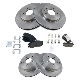 TRQ® - Front and Rear Disc Brake Kit with Ceramic Pads