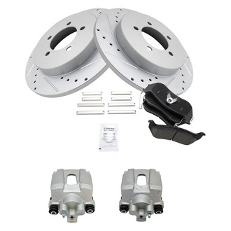 TRQ® - Performance Ceramic Rear Brake Kit with Calipers