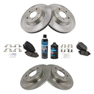 TRQ® - Front and Rear Disc Brake Kit with Ceramic Pads