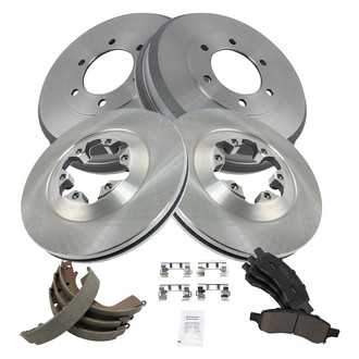 TRQ® - Front and Rear Disc and Drum Brake Kit with Ceramic Pads
