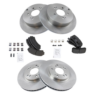 TRQ® - Front and Rear Disc Brake Kit with Semi-Metallic Pads