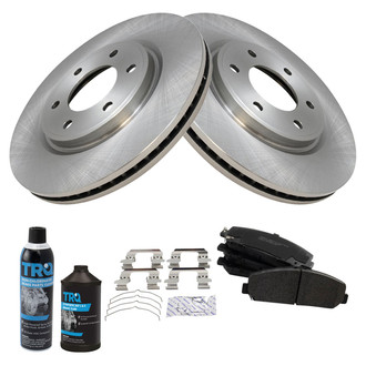 TRQ® - Front Disc Brake Kit with Semi-Metallic Pads