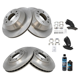 TRQ® - Front and Rear Disc Brake Kit with Semi-Metallic Pads