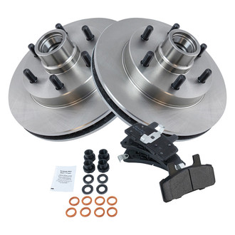 TRQ® - Front Disc Brake Kit with Semi-Metallic Pads