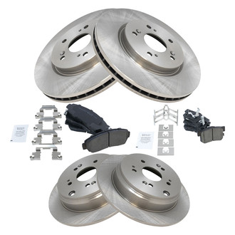 TRQ® - Front and Rear Disc Brake Kit with Ceramic Pads