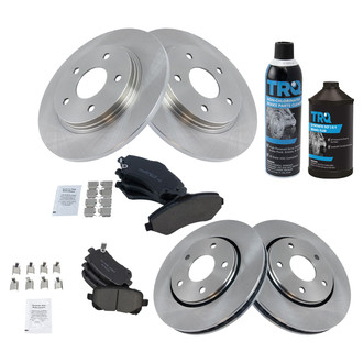 TRQ® - Front and Rear Disc Brake Kit with Ceramic Pads